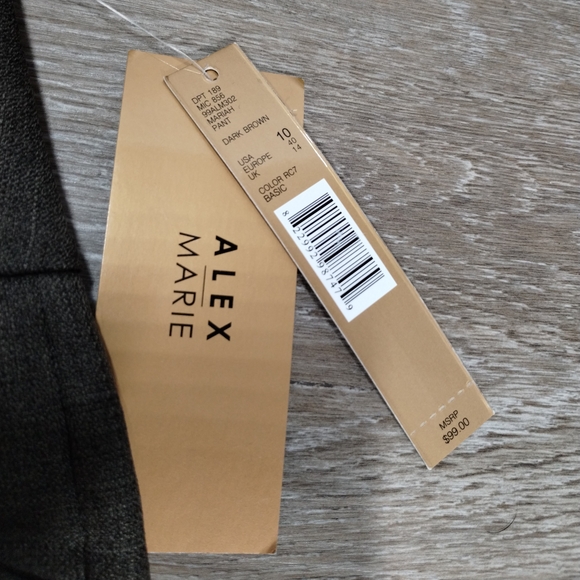 Alex Marie Dress Pants Size 10 Dark Brown Wrinkle Free Office Academia Interview - Picture 9 of 9